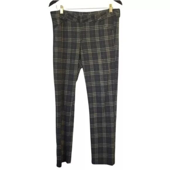 Kut From The Kloth | Plaid Slim Skinny Leg Pants Dark Green - Picture 1 of 5